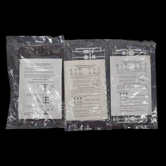 LIfe Like Trains Accessories Telephone Poles Railroad Road Signs Trees Lot - Picture 9 of 15